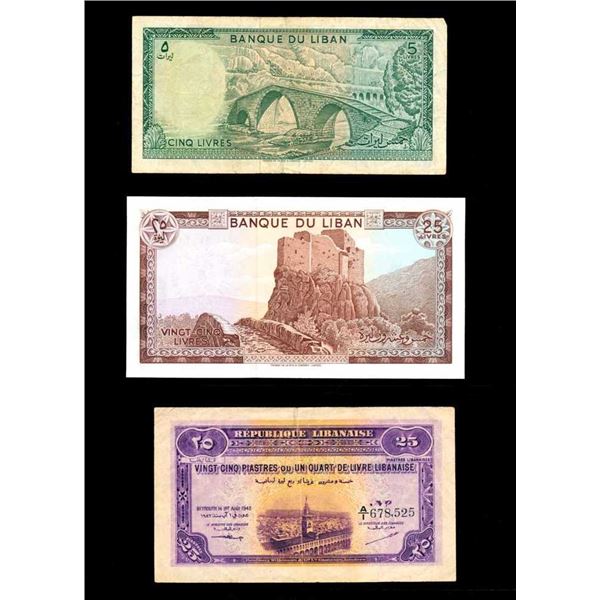 LIBAN - Lot de 6 billets diffErents