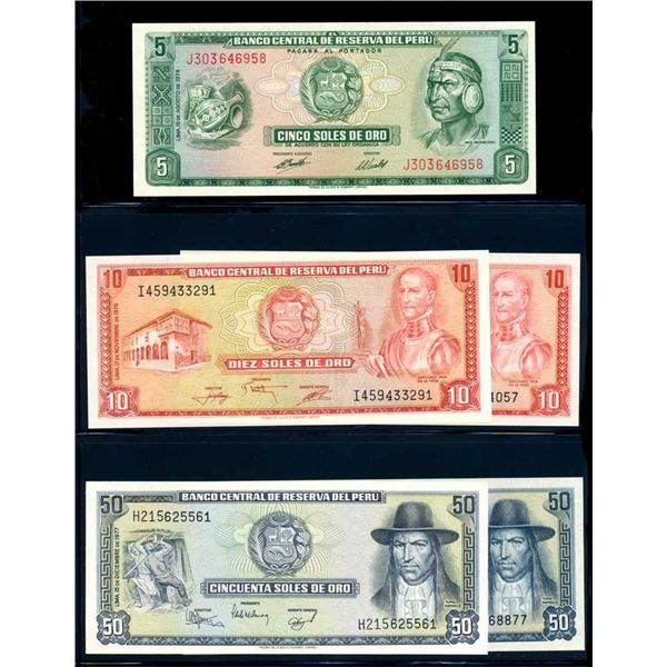 PEROU - Lot de 15 billets diffErents