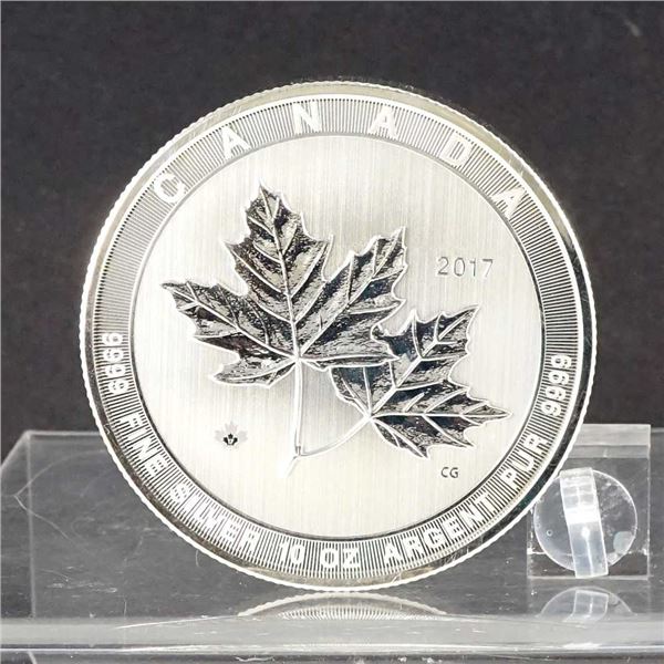 CANADA - $50 2017 10oz argent pur - Magnifiques feuilles d'erable
