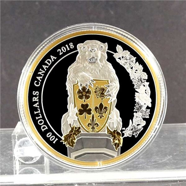 CANADA - $100 2018 10oz Argent - Gardiens du Parlement: Le Castor