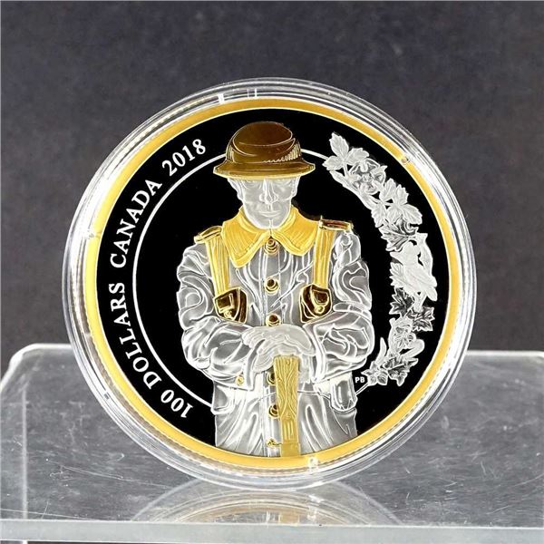 CANADA - $100 2018 10oz Argent - Gardiens du Parlement: Le Soldat