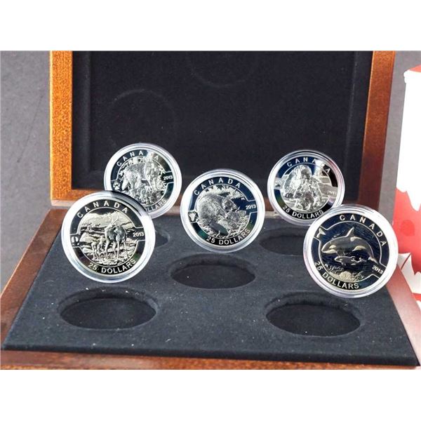 CANADA - $25 2013 O Canada serie 1 - Ensemble complet de 5, 1oz argent