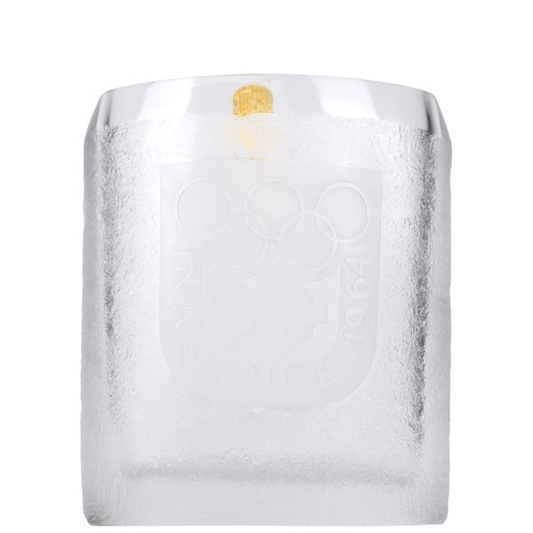 Vase de cristal jeux olympiques d'Innsbruck