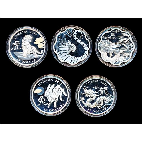 CANADA - 5 x $15 Calendrier Chinois