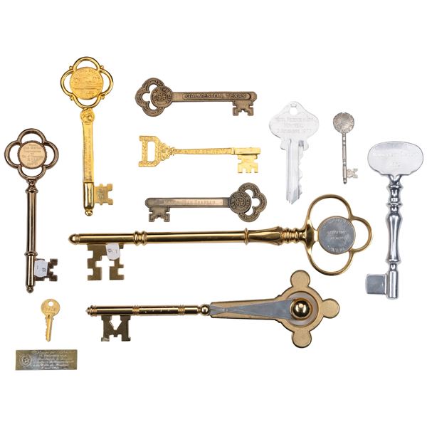 Lot de cles honorifiques remises au maire Jean Drapeau