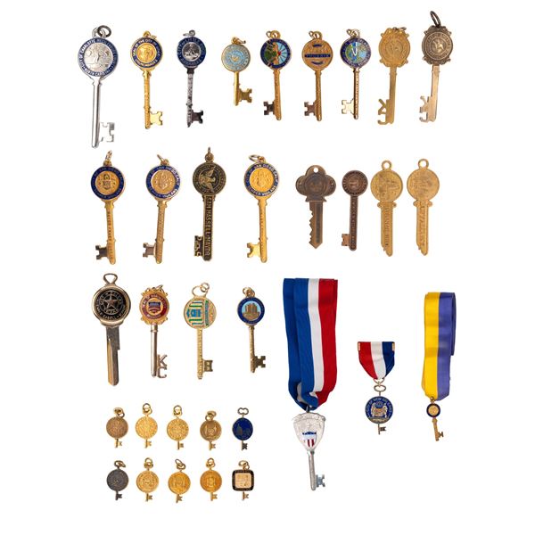 Lot de cles de villes americaines miniatures