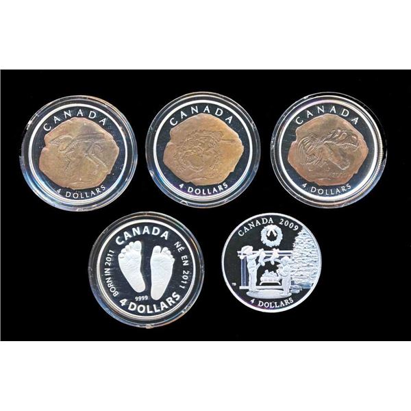 CANADA - 5 x $4 Fossiles et Divers