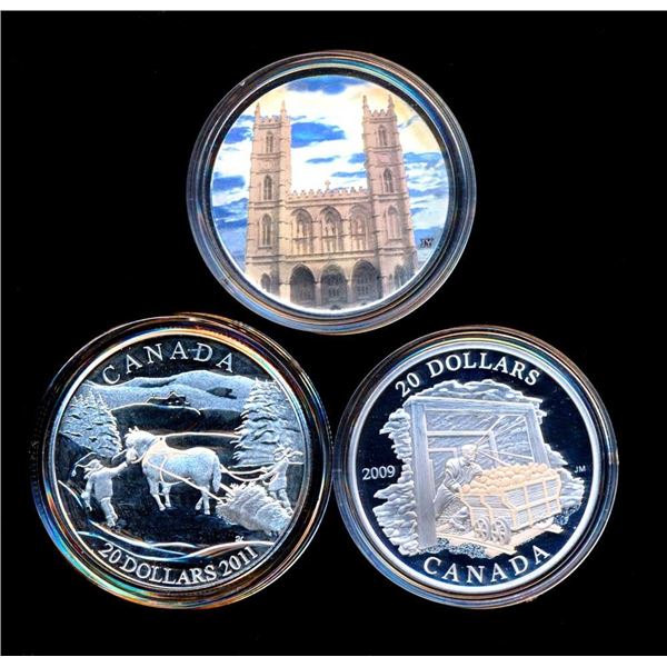 CANADA- Lot de 3 x 20 dollars 2006 Ã  2009