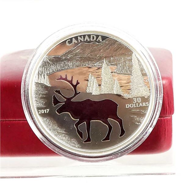 CANADA - $30 2017 Silhouette decoupee d'animaux menacees: Caribou des bois