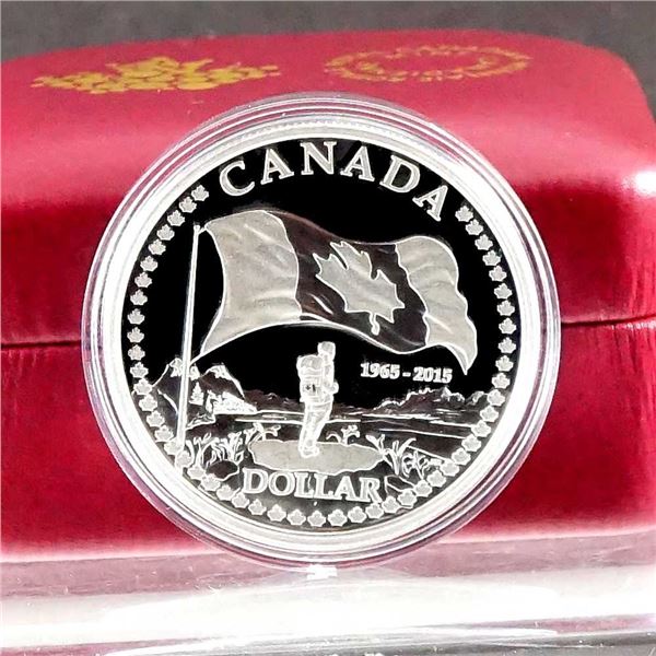CANADA - $1 2015 50eme anniversaire du drapeau canadien