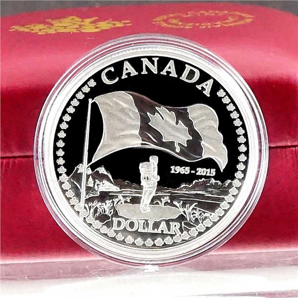 CANADA - $1 2015 50eme anniversaire du drapeau canadien