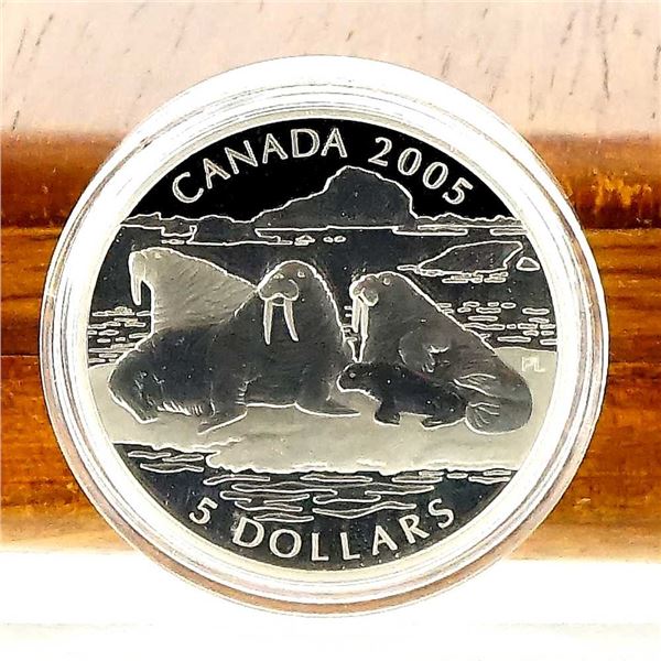 CANADA - Set de monnaie 5$ et de timbres de $1 2005 Morse de l'Atlantique