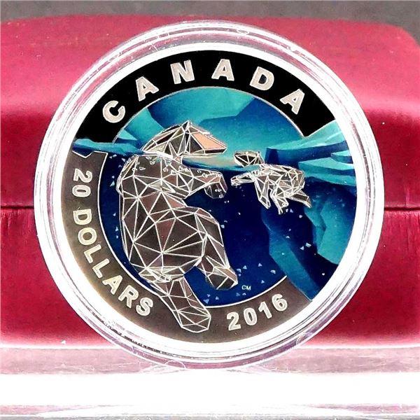 CANADA - $20 2016 Art et geometrie - L'ours polaire