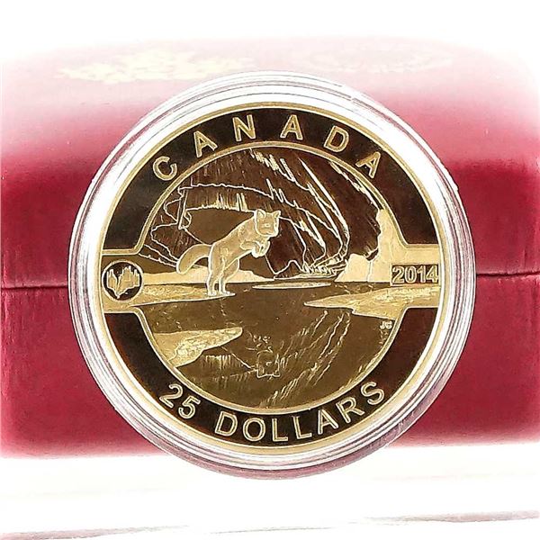 CANADA - $25 2014 O Canada serie 2 - Le renard arctique et l'aurore boreale