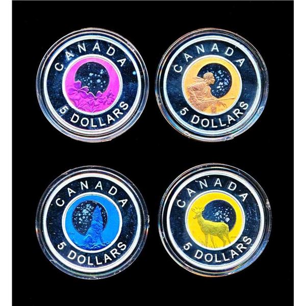 CANADA - Serie de 4 pieces de $5 du Calendrier dans le Ciel (2011-2012)