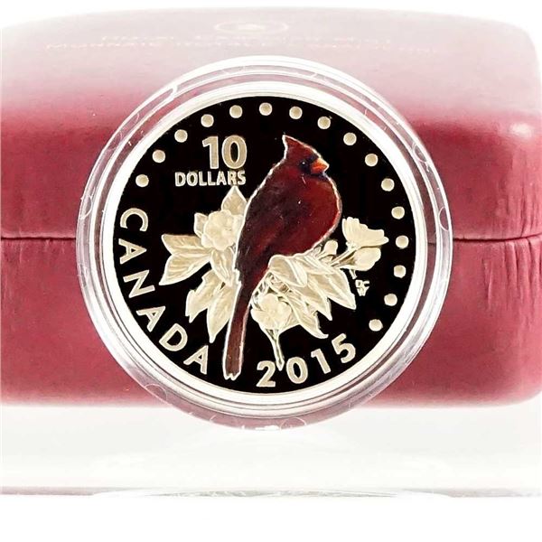 CANADA - $10 2015 Oiseaux chanteurs colores du Canada - Le cardinal rouge