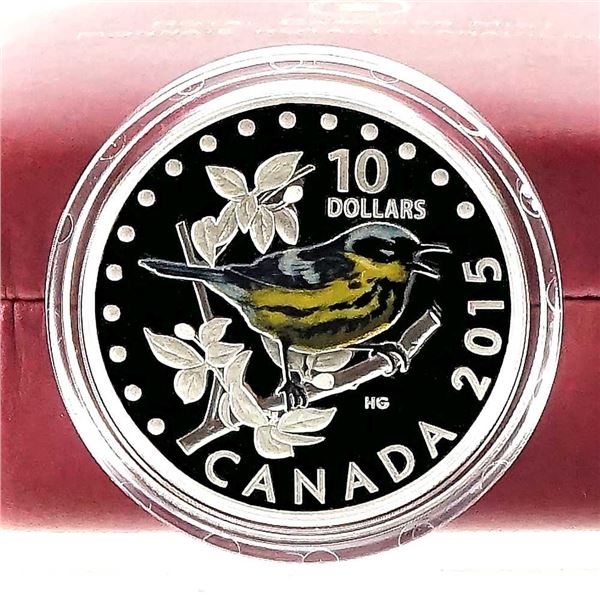 CANADA - $10 2015 Oiseaux chanteurs colores du Canada - Paruline Ã  tÃªte cendree