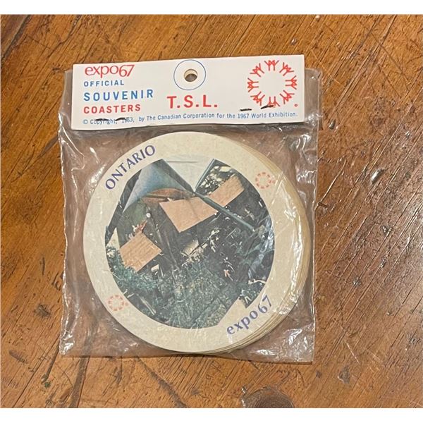 Expo 67 ensemble de sous verres pavillon de l'Ontario