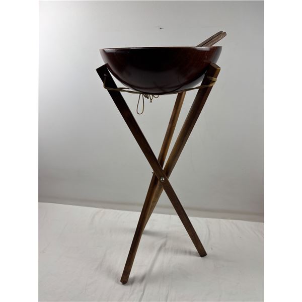 Wooden Salad Bowl Stand