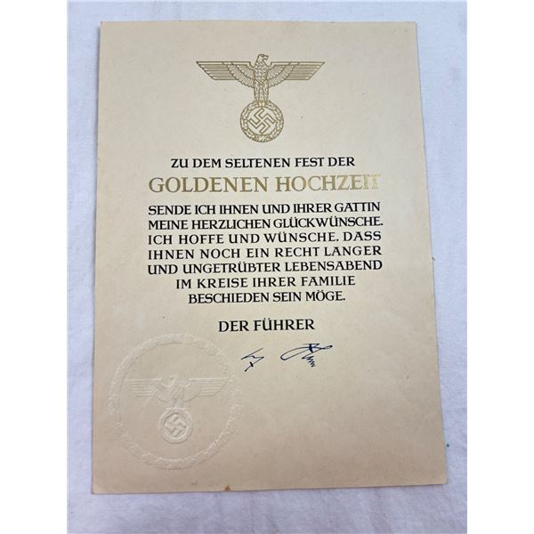 Golden Wedding Anniversary Congratulatory Letter