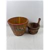 Image 1 : Hand Painted Wooden Buckets