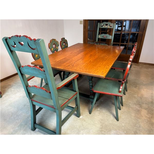 Hand Painted Dining Table and Chairs