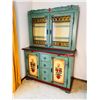 Image 1 : Hand Painted Buffet with Stained Glass Doors