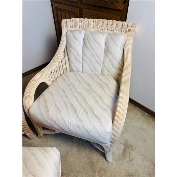 Rattan Armchairs & Ottoman Set