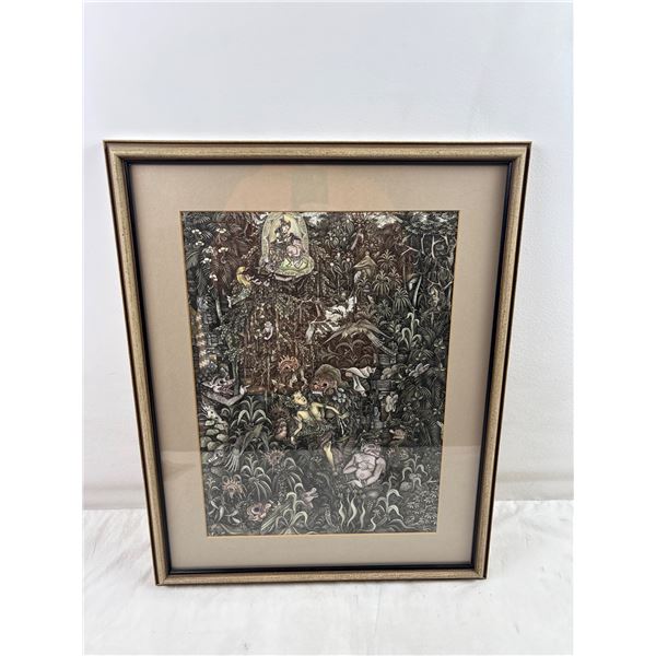 D.M Jaya Batuan Bali Framed Artwork