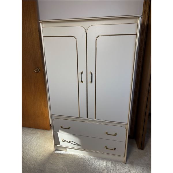 Vintage Armoire with Gold Trim