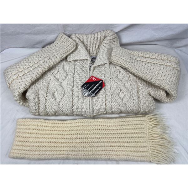 Chunky Knit Wool Sweater & Scarf