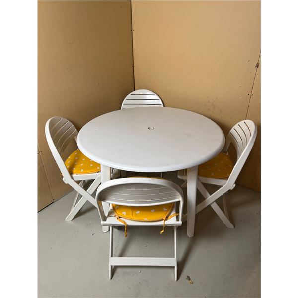 Patio Table & Folding Chairs