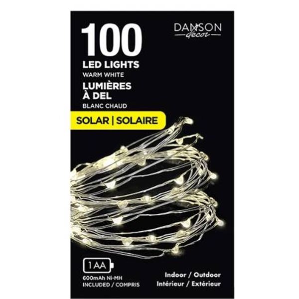 Danson Decor 100 LED Warm White Solar String Lights Pack of 2