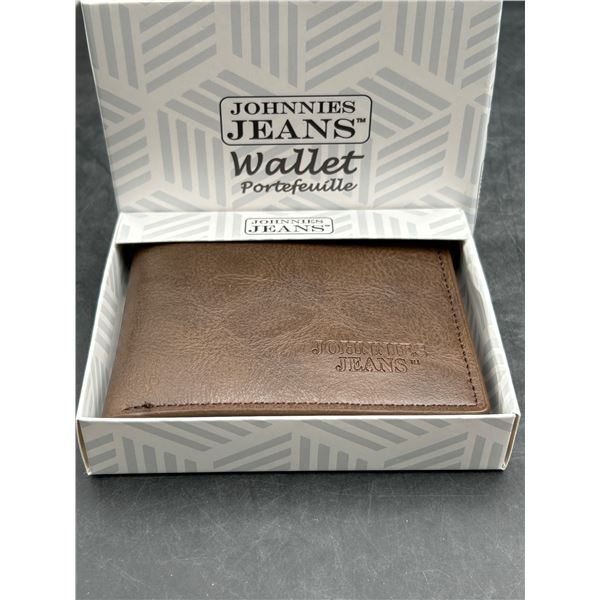Johnnies Jeans Leather Wallet with Multiple Card Slots and ID Window