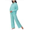 Image 1 : DKNY Women’s 2-Piece Woven Pajama Set, Size S/P, Blue with White Geometric Pattern