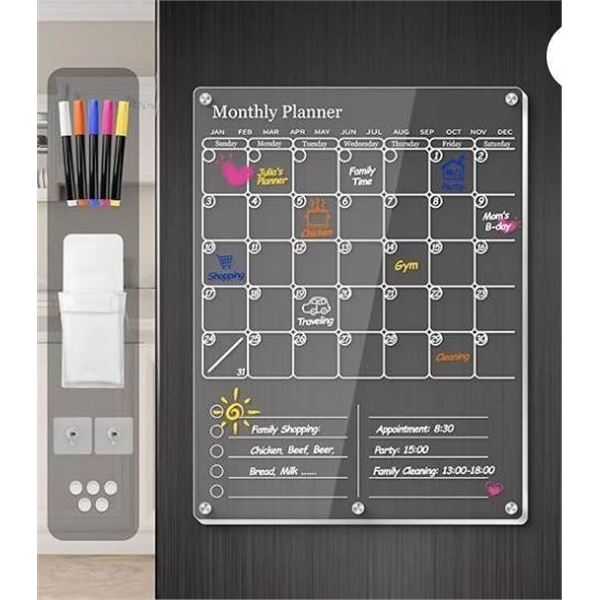 Moment Clear Acrylic Dry Erase Board Monthly Planner with Accessories