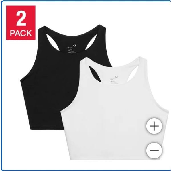 GapFit 2-Pack Active Tank Bra, Size M/M, Black & White
