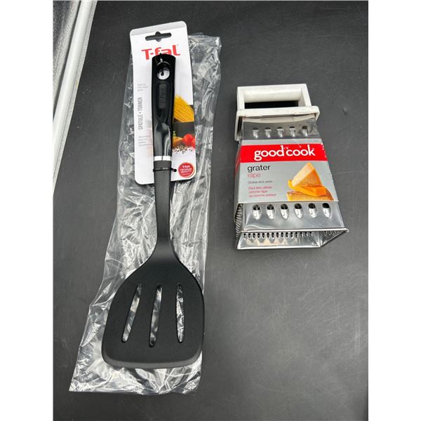 T-Fal Spatula Turner and Good Cook Grater with Handle