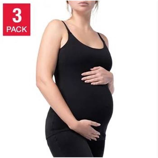 Parasuco 3-Pack Maternity/Nursing Tank Tops, Size XS, Black
