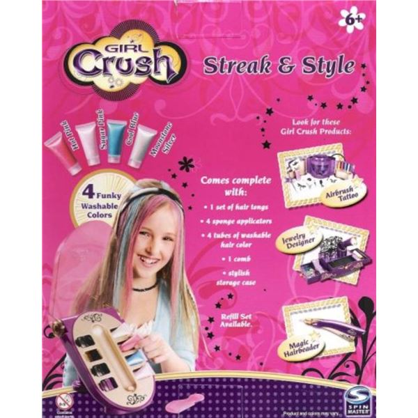 Girl Crush Streak & Style Color Hair Kit for Ages 6+