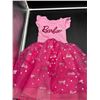 Image 2 : Barbie-Themed Girls Pink Dress With Glitter Text And Mesh Skirt, Size 6