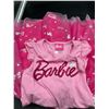 Image 3 : Barbie-Themed Girls Pink Dress With Glitter Text And Mesh Skirt, Size 6