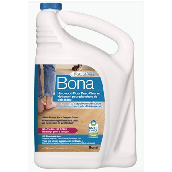 Bona PowerPlus Hardwood Floor Deep Cleaner Ready-to-Use Refill, 2.5 Gallons