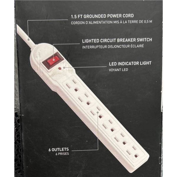 Globe Electric Surge Protector with 6 Outlets and 90 Joules