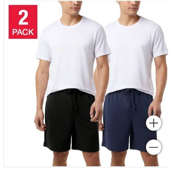 Men’s 2-Pack Lounge Shorts, Navy/Black, Size XL