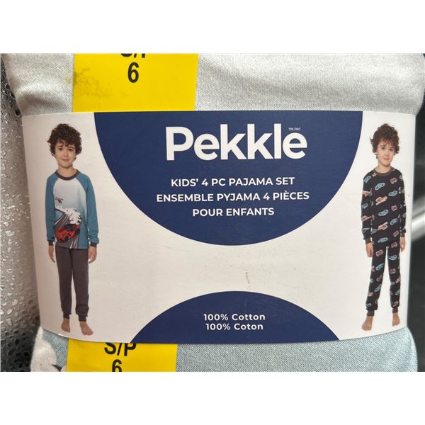 Pekkle Kids’ 4-Piece Pajama Set in Size S/P 6