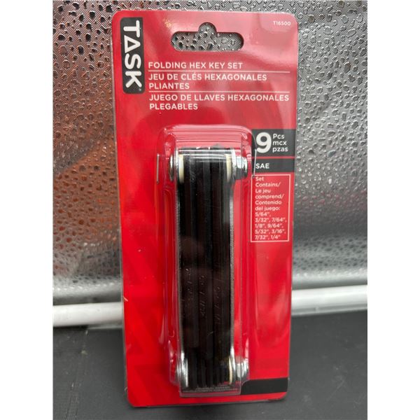 Task 9-Piece Folding Hex Key Set, SAE, Model TI6590