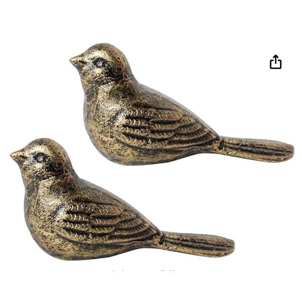 Cast Iron Heavy Duty Decor –  2Pcs Gold Green