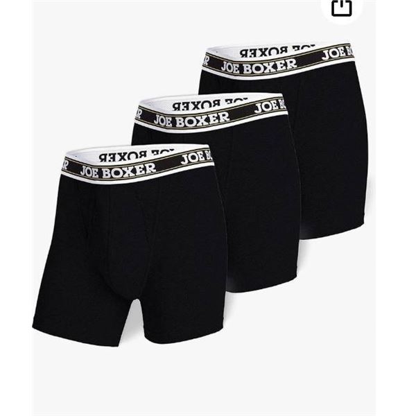 Joe Boxer 3-Pack Boxer Briefs, Black and Gray, Size XL/TG