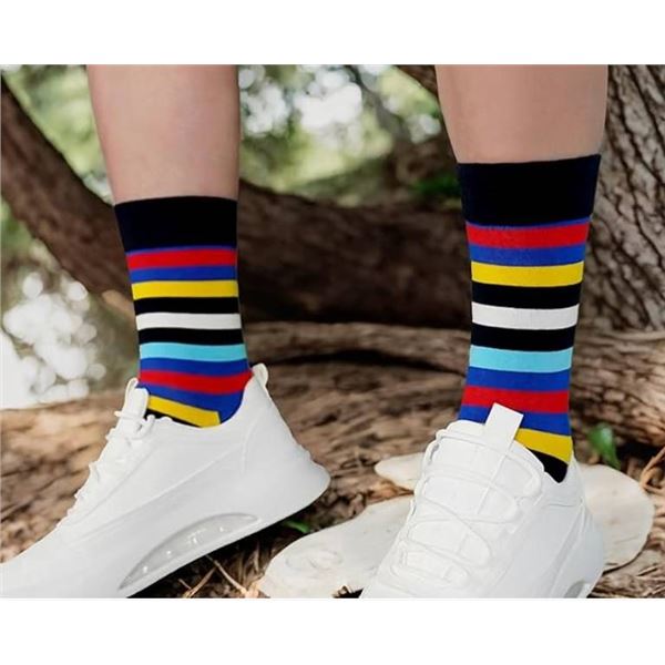 WeciBor Men’s 12 Pairs Dress Cool Colorful Novelty Funny Casual Combed Cotton Crew Socks